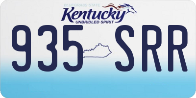 KY license plate 935SRR