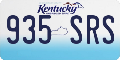 KY license plate 935SRS