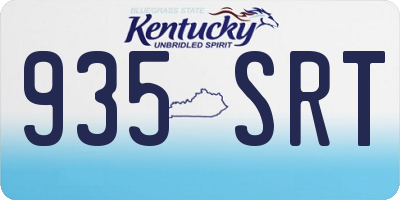 KY license plate 935SRT