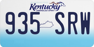 KY license plate 935SRW