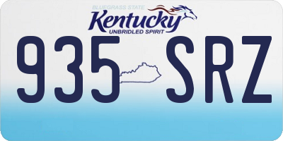 KY license plate 935SRZ