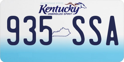 KY license plate 935SSA