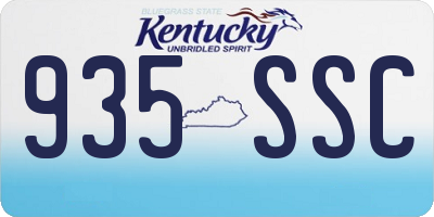 KY license plate 935SSC