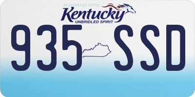 KY license plate 935SSD