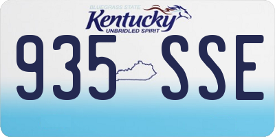 KY license plate 935SSE