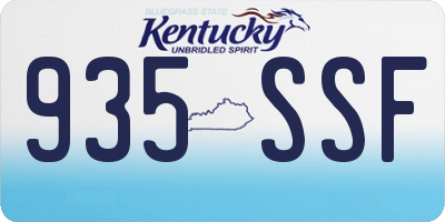 KY license plate 935SSF