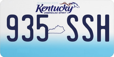 KY license plate 935SSH