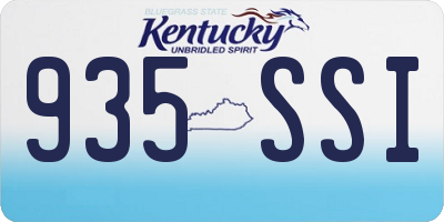 KY license plate 935SSI