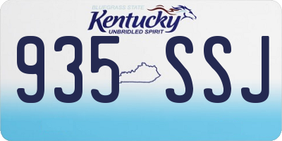 KY license plate 935SSJ
