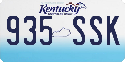 KY license plate 935SSK