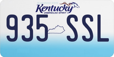 KY license plate 935SSL