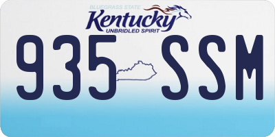KY license plate 935SSM