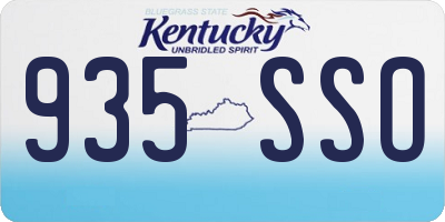 KY license plate 935SSO