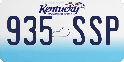 KY license plate 935SSP