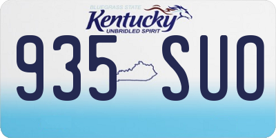 KY license plate 935SUO