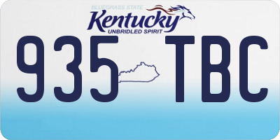 KY license plate 935TBC