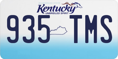 KY license plate 935TMS