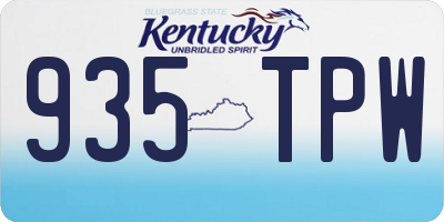 KY license plate 935TPW