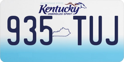 KY license plate 935TUJ