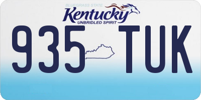KY license plate 935TUK