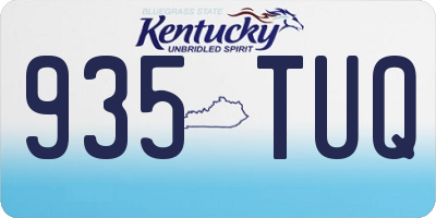 KY license plate 935TUQ
