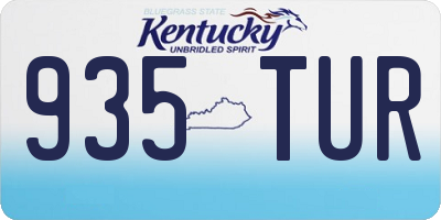 KY license plate 935TUR