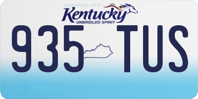 KY license plate 935TUS