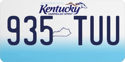 KY license plate 935TUU