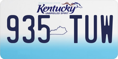 KY license plate 935TUW