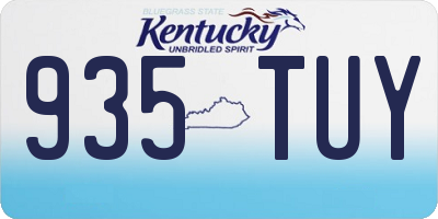 KY license plate 935TUY