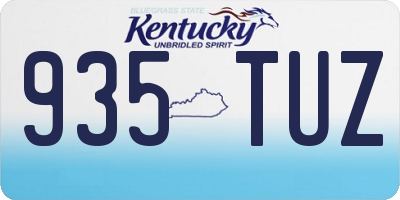 KY license plate 935TUZ