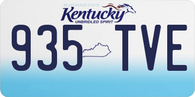 KY license plate 935TVE