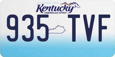 KY license plate 935TVF