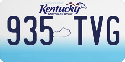 KY license plate 935TVG
