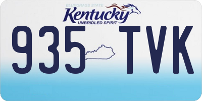 KY license plate 935TVK