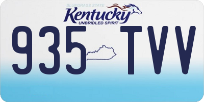 KY license plate 935TVV