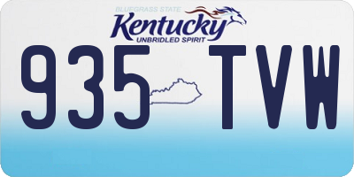 KY license plate 935TVW