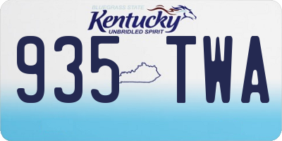 KY license plate 935TWA