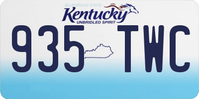 KY license plate 935TWC
