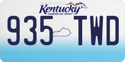 KY license plate 935TWD