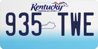 KY license plate 935TWE