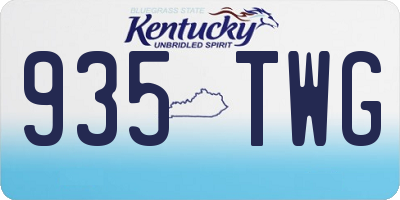 KY license plate 935TWG