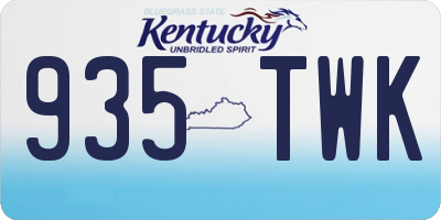 KY license plate 935TWK