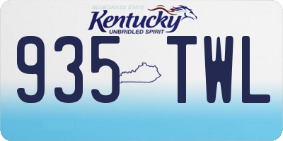 KY license plate 935TWL