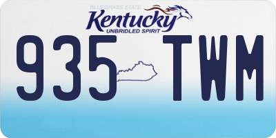 KY license plate 935TWM
