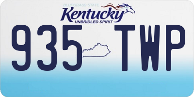 KY license plate 935TWP