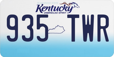 KY license plate 935TWR