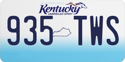 KY license plate 935TWS