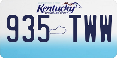 KY license plate 935TWW