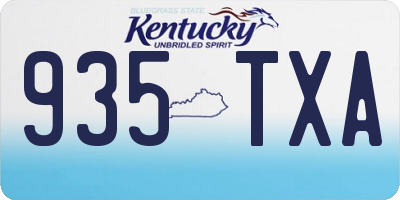 KY license plate 935TXA